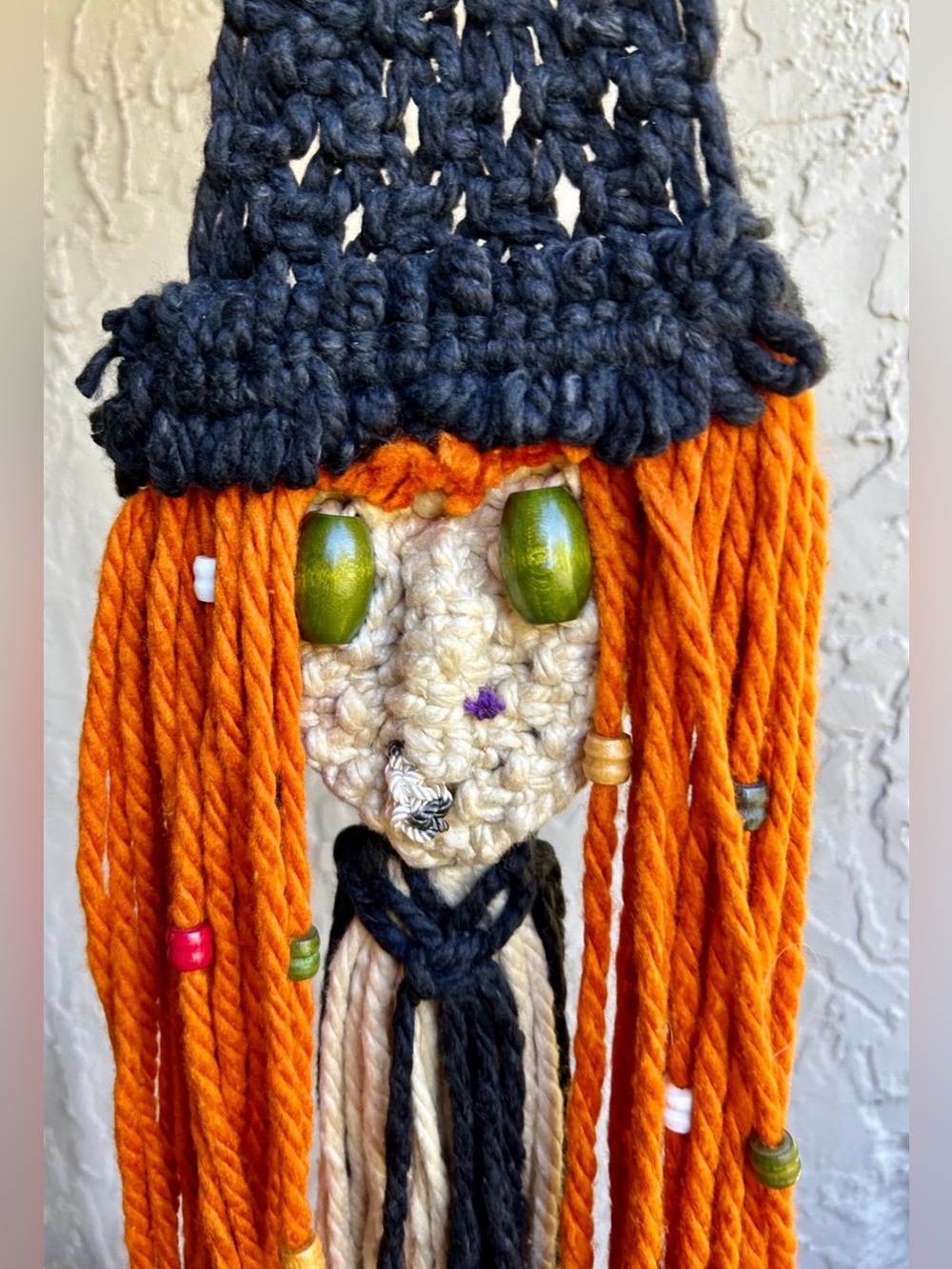 Vintage Halloween Witch Hanging Macrame